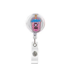 Visitkortsfiler Cartoon Cute Dractable Badge Holder Reel Nurse ID Cup Transparent Buckle Key Chain Alligator Clip med 382 ﾰ Rota Otqmy