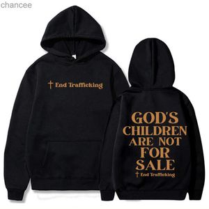 Herrtröjor tröjor Guds barn är inte till salu hoodie ljud av frihet tröja harajuku hip hop man kvinna streetwear lst230902
