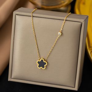 Elegant design Five Leaf Clover Halsband Rostfritt stål bröllop smycken för gåva