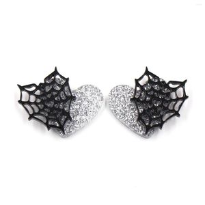 Stud Earrings CN Heart Spider Web TRENDY Halloween Gift Layered Acrylic Jewelry For Women