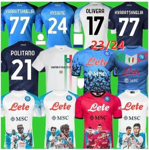 maglie da calcio 22 23 NAPOLI KVARATSKHELIA Napoli OSIMHEN Maradona maglia da calcio 2023 ZIELINSKI maglia INSIGNE MERTENS kit uniforme per bambini Halloween LOZANO SSC 6666