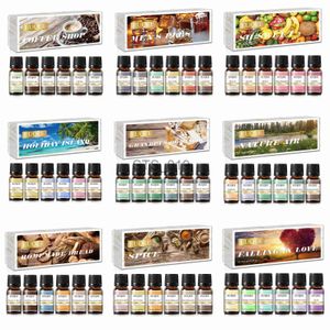 Incense EUQEE 6pcs/set Fragrance Oil Gift Kit For Diffuser Coffee Bakery Harvest Spice Pumpkin Pie Forest Pine Sweet Fruit Perfume Oils L23128