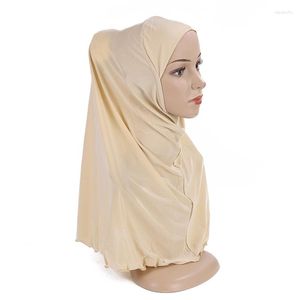 Ubranie etniczne H291 Plain Muslim Girls Hidżab Pełna okładka Fit 7 do 12 lat elastyczna podkarf islamski hatsturban czapki z maską na głowę szalik