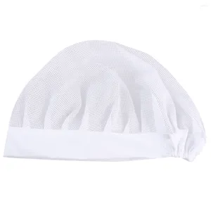 Berety kręcone włosy maska ​​z szerokim rondem bawełniany czapka oddychająca siatkowa biała elastyczna elastyczność