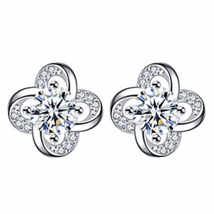 Stud koreansk klöver designer studörhängen för kvinnor flickor som lyser diamant bling crystal älskar geometri charm örhänge örhängen öronringar smyckenimplicitet