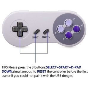 Game Controllers Joysticks 2.4 GHz Wireless Super NES Classic Controller GamePad Joystick Compatible med SNES/SFC Games Console laddningsbara HKD230902
