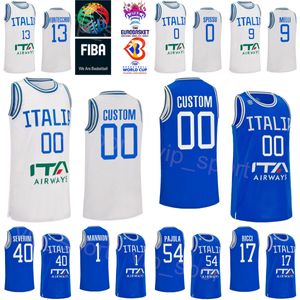 Basılı 2023 Dünya Kupası İtalya Basketbol 1 Nico Mannion Jersey Italia 18 Matteo Spagnolo 30 Guglielmo Caruso 54 ALESSANDRO PAJOLA 70 LUIGI DATOME 40 Luca Severini