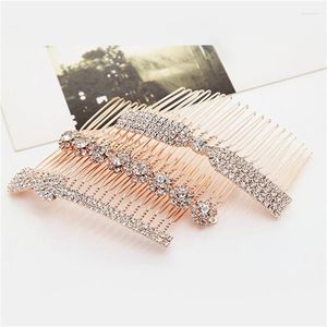 Hair Clips Korean Cute Rhinestone Crystal Flower Bridal Comb Love Bow Jewelry Clip Headdress Wedding Accessories