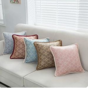 Pillow Jacquard Four Seasons Throw Cover Office Sofa Living Room Square Large