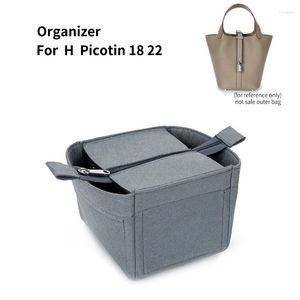Cosmetic Bags Felt Women's Bag Organizer Insert With Zipper Tote Shaper Fit For Picotin 18 22