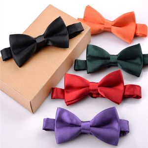 Laço amarra clássico garoto bowtie meninos grils bebês crianças amarra moda 25 cor sólida menta verde vermelho preto branco