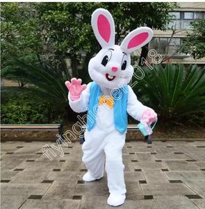 White Bunny Mascot Costume Halloween Christmas Fancy Party Dress Cartoon Character Suit Carnival Unisex Adults Outfit