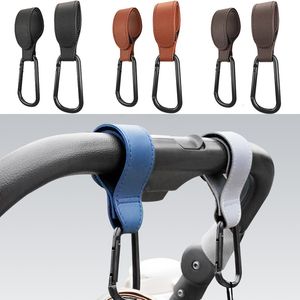 Stroller Parts Accessories 1 2pcs PU Leather Baby Bag Stroller Hook Pram Rotate 360 Degree Rotatable Cart Organizer Pram Hook Stroller Accessories 230901