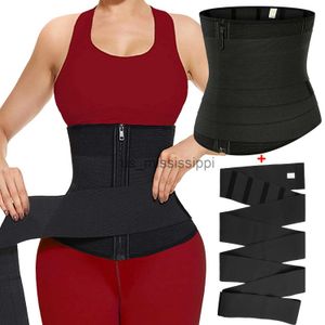 Midjan mage shaper blixtlås midja tränare trimmer korsett kvinnor bantning mantel platt mage ryck mig upp bandage wrap fitness bälte avtagbart bälte x0902