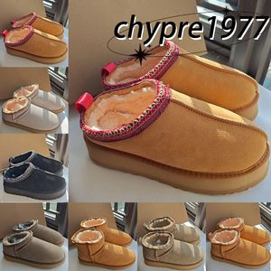 Avustralya platformu klasik ultra mini tazz ugh kadın ayak bileği kış süet kar botları koyun derisi gerçek deri bayanlar moda yün sıcak slip-on ayakkabılar kahverengi