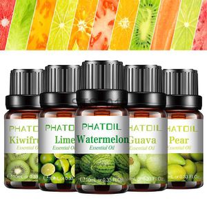 Incense 10ml Pure Fruit Fragrance Oil Diffuser Essential Oils Watermelon Lime Coconut Aroma Flavoring Oil for Spa Candle Soap Making x0902