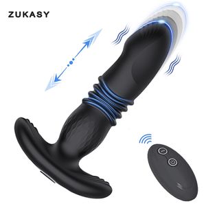 Brinquedos anais empurrando vibrador vibratório butt plug sexo para mulheres sem fio remoto vibrador buttplug massageador de próstata homens 230901