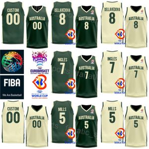 Copa do Mundo Impressa 2023 Austrália Basquete 12 Xavier Cooks Jerseys Seleção Nacional 7 Joe Ingles 11 DANTE EXUM 5 Patty Mills 3 JOSH GIDDEY 15 NICK KAY 6 Andrew Bogut