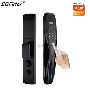 Door Locks Tuya Smart Door Lock New Biometric Fingerprint Password Key IC Card APP Control Unlock Security Wifi Electronic Locks HKD230902