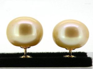 Studörhängen äkta 10mm BERAD Champagne South Sea Pearl Earring 18K Yellow Gold