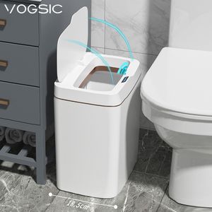 Waste Bins VOGSIC Automatic Sensor Trash Can Garbage Bin With Cover Touchless N Recycle Waterproof 15L18L Smart Home 230901