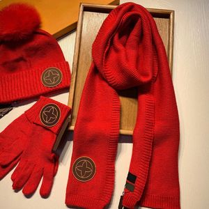 Moda wełna Trend kapelusz Zestaw Top luksusowe kapelusze sacoche mężczyźni i kobiety mody projektant szal kaszmirowe szaliki Rękawiczki odpowiednie do zimowych smoków 54QK#