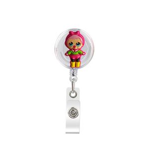 Business Card Files Cartoon Cute Retractable Badge Holder Reel Nurse Id Supries Girls Boys Key Chain Alligator Clip With 372° Rotation Oton9