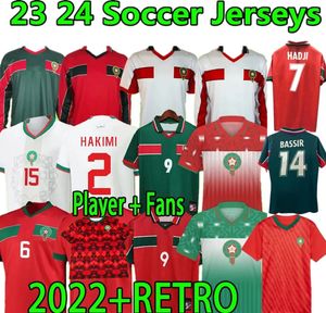 2023 Maglie da calcio Marocco Hakimi Mazraoui Amrabat Aguerd Ziyech Boufal Saiss Player Versione 24 25 Camicie da calcio 94 98 Uniformi Hadda Retro Long Sleeves El Ahmadi El Ahmadi