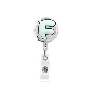 Affärskortfiler Cartoon Cute Dractable Badge Holder Reel Nurse ID Animal A-Z Letters Key Chain Alligator Clip med 369 ﾰ Rotation Otuqt