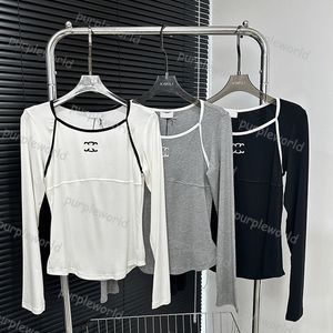 Damen-T-Shirt, Rundhalsausschnitt, langärmelig, schmale Passform, Basisshirt, sexy, hochelastisch, Herbstmode, lässig, Basic-Top