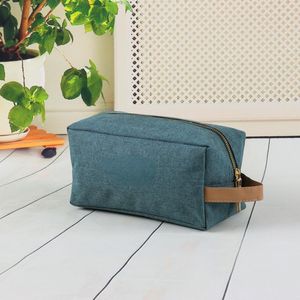 Kozmetik Çantalar Seyahat Organizatör Çantası Deri Retro Erkekler Tıraş Dopp Kit Makyaj Tuval Tuvalet