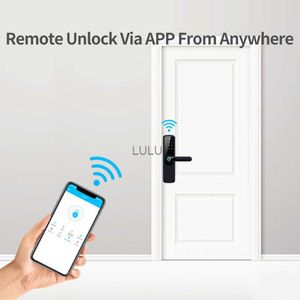 Дверные блокировки Electronic Door Lock с паролем Wi -Fi Smart Door Lock Anti Peeping Apping Accessories для домашнего офиса стеклянные двери HKD230902