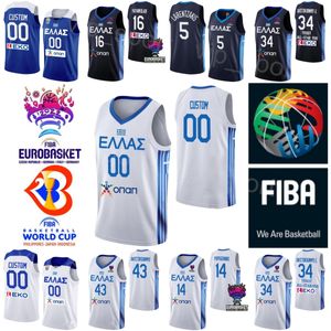 Print Basketball Greece World Cup 5 GIANNOULIS LARENTZAKIS Jerseys 3 MICHAIL LOUNTZIS 13 LEFTERIS BOCHORIDIS 21 Dimitris MORAITIS 76 CHATZIDAKIS 1 Rogkavopoulos