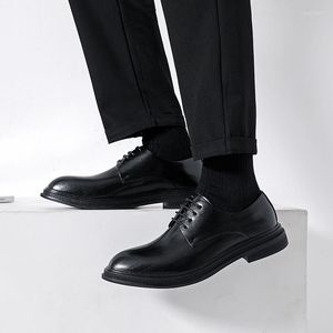 Klänningskor läder män formella mäns loafers moccasins andningsbara glid på svart körning plus storlek 37-45