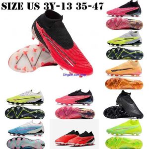 Mens Youth Phantom Elite GX FG GT Football boots Kids Boys Womens Black Phantom Cleats AG SG DF Fit Soccer Shoes Low High Red Blue Green Pink Cleat Size US 3Y-13 EUR 35-47