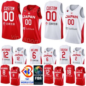 Wydrukowano 2023 Mistrzostwa Świata koszykówka Japonia 91 Hirotaka Yoshii Jersey 71 Soichiro Inoue 45 Kai Toews 17 Yutaroh Suda 6 Makoto Hiejima 2 Yuki Togashi Narodowa koszula narodowa