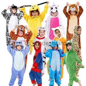 Pyjamas Clear Stock Tiger Unicorn Dinosaur Giraffee Cow Children Cartoon Kigurumi Kids Onesie Pyjamas Carnival Costume Homewear X0901