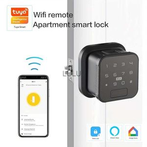 Door Locks Tuya Smart Door Lock BT Connect Remote Control Fingerprint Password Card Single Latch HKD230902