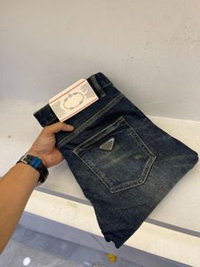 Outono e inverno estilo retro masculino confortável mistura de algodão material azul marca jeans designer de alta qualidade