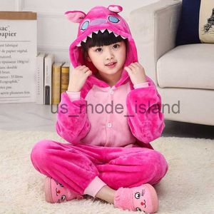 Pajamas Pijama Infantil Onesie Hooded Kids Animal Cartoon Pajama Blue Pink Stitch Children Boy Girl Unisex Pyjama x0901