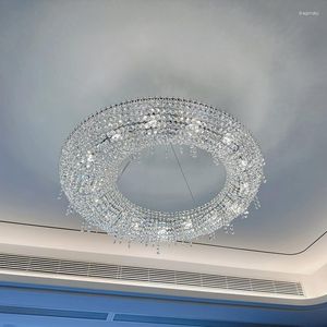 Hängslampor ruminredning led konstkronkrona lampa ljus juldekoration lyx runda k9 kristall italiensk designer krom lyster