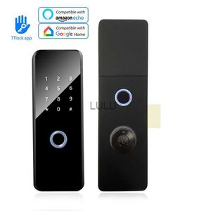 Fechaduras de porta casa segurança ttlock app inteligente bluetooth dupla face impressão digital fechadura de combinação digital para portão porta de aço hkd230902