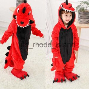 Pyjamas Rot Dinosaurier Onesie Kinder Kigurumi Pyjama Baby Mädchen Tier Overalls Overall Cartoon Cosplay Kostüm Nachtwäsche Junge Pyjama Pijama x0901