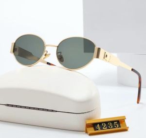 Modische, universelle Celinf-Sonnenbrille für Herren und Damen, polarisierte Sonnenbrille, ovale Sonnenbrille mit Metallrand, Nasenstütze aus Metall, polierte Bügel aus Metall, Elite-Brille