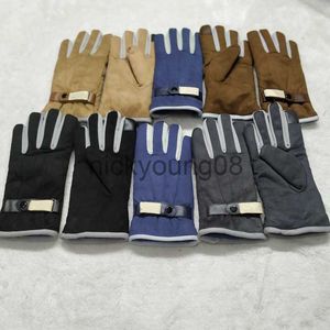 5本の指の手袋メンズシカのベルベットブランドデザイナーグローブクラシックヴィンテージ冬の温かいソフトデザインアウトドアライディングスキーグローブx0902