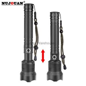 Torches Powerful LED Flashlight with 4 Core P70.2 Lamp Bead Zoomable 3 Lighting Modes LED Torch Support for Mircro Charging Hunting Lamp HKD230902