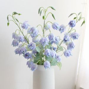 Dekorativa blommor 83 cm Artificial Flower Fake Campanula Long STEM Silk Livselike Arrangement Wedding Party Selling