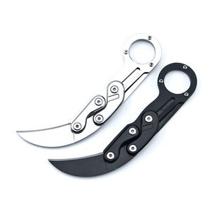 Utomhus fällkniv camping jaktficka kniv rostfritt stål krökt blad Karambit knivskärare Multi Syfte