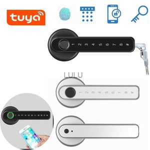 Door Locks Smart Lock Fingerprint Password Door Lock Tuya Biometric Digital Lock Keyless Entry Door Lock For Bedroom Office Residence HKD230902