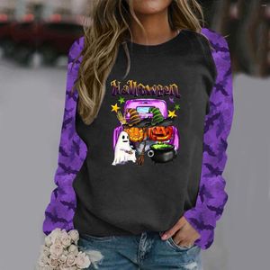 Bluza damska damskie bluza bluza w kwiatach polaru za okrągła szyja długi rękaw swobodny bluza z kapturem na Hallowmas